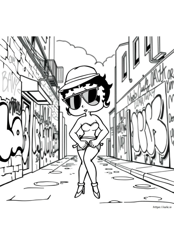 Gambar Mewarnai Betty Boop Gangsta