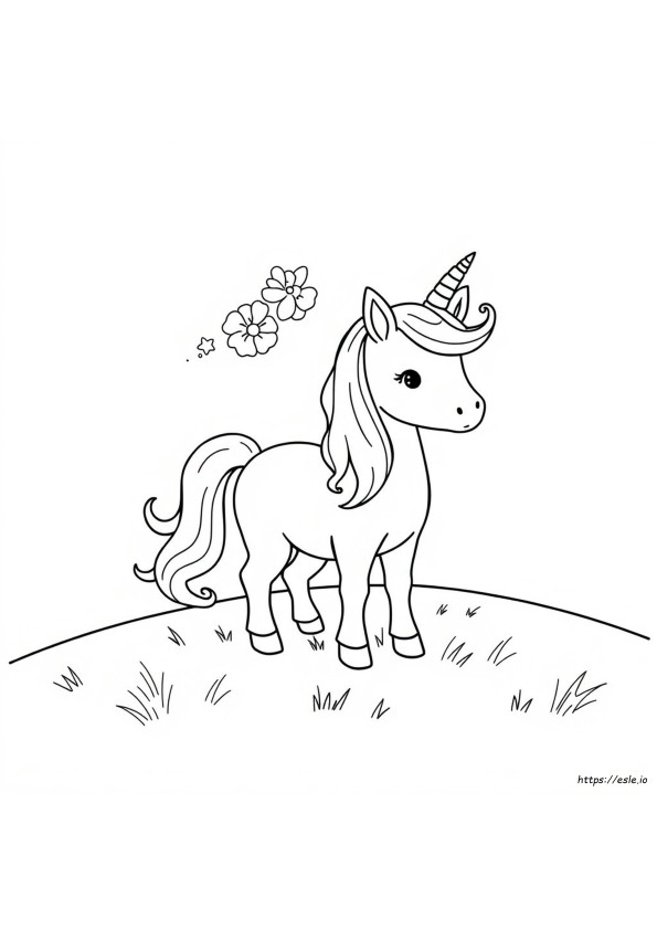Gambar Mewarnai Unicorn Kawaii Untuk Diwarnai