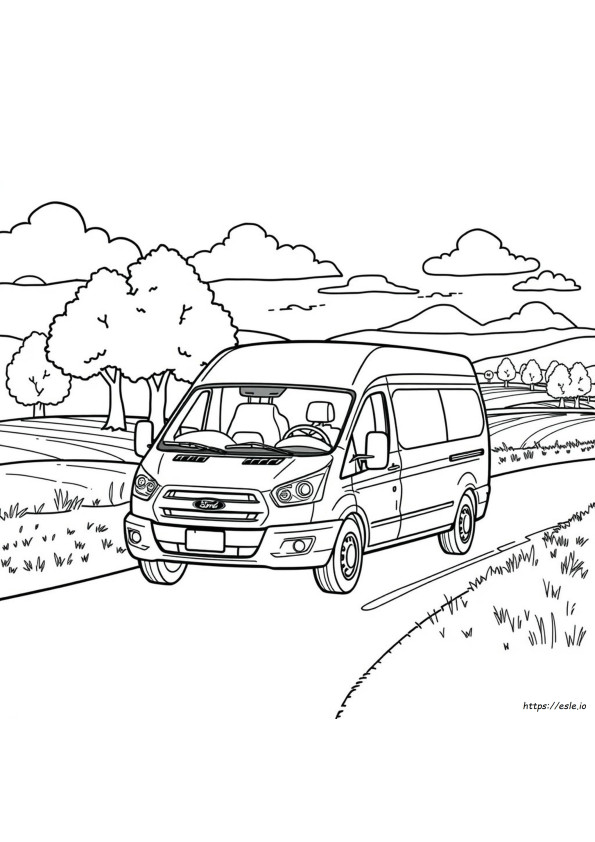 Gambar Mewarnai Mobil Van Ford