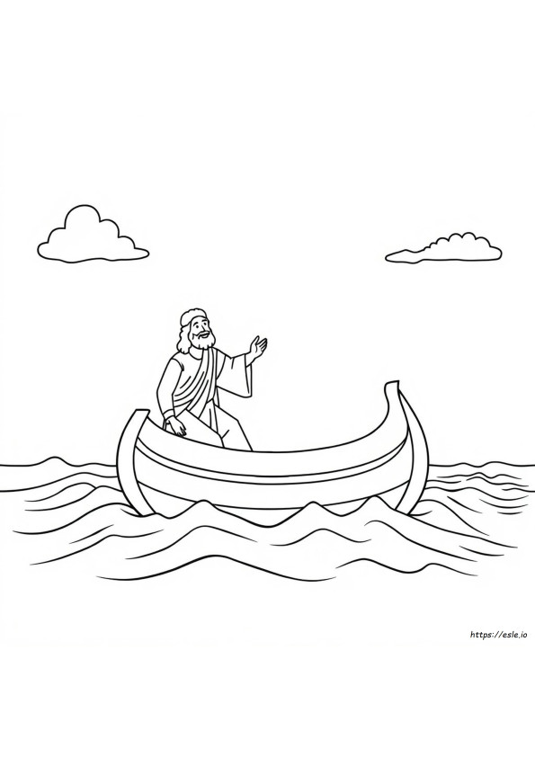 Yesus Dan Badai Gambar Mewarnai