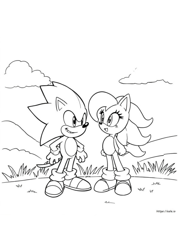 Gambar Mewarnai Sonic Amy