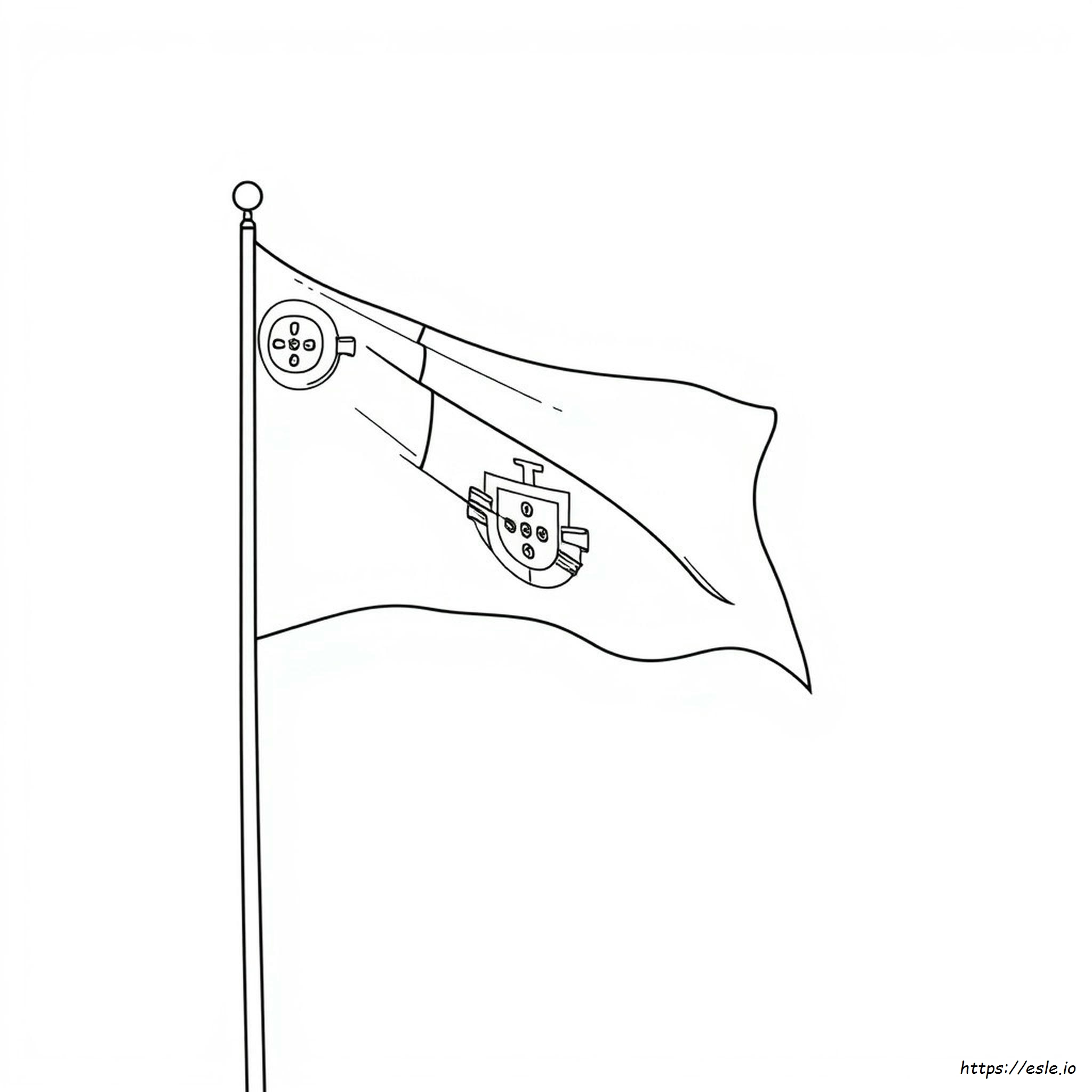 Bandera De Portugal Para Colorear