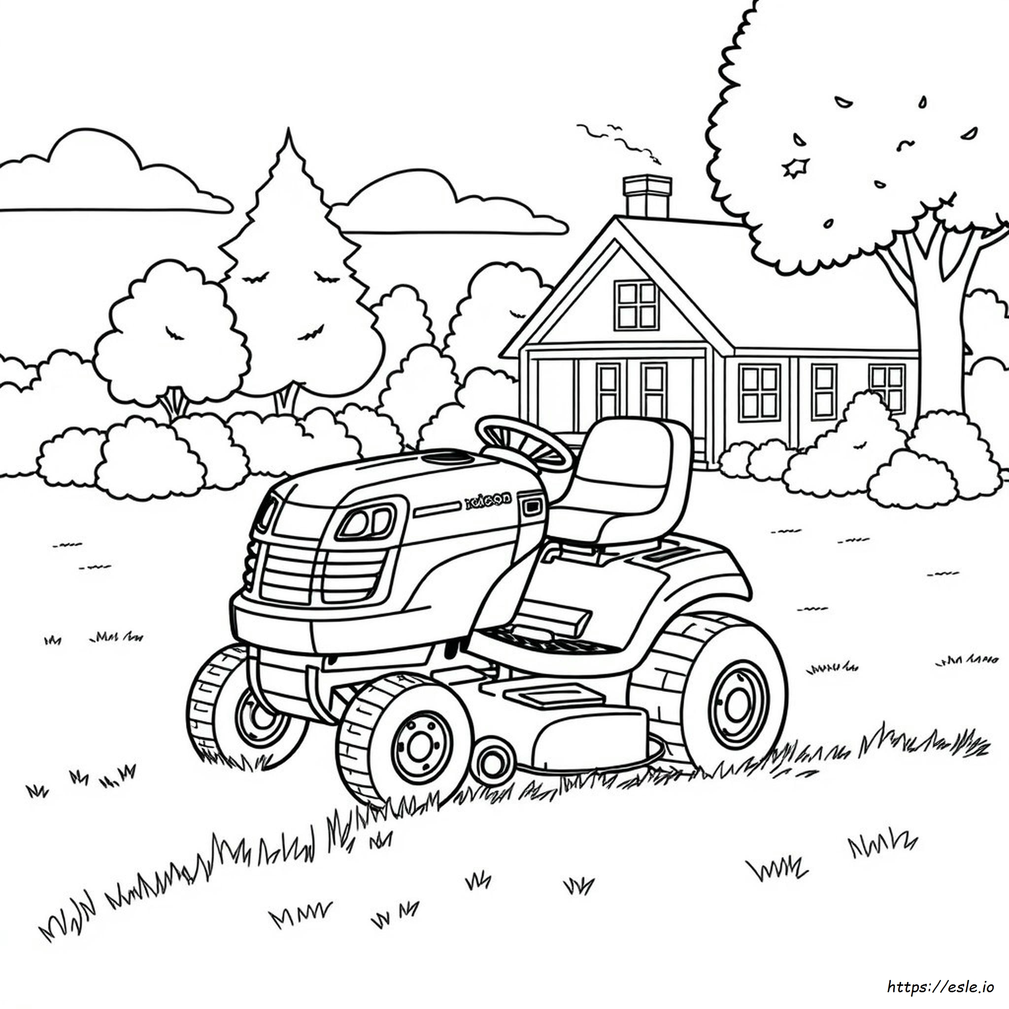 Riding Lawn Mower Coloring Page