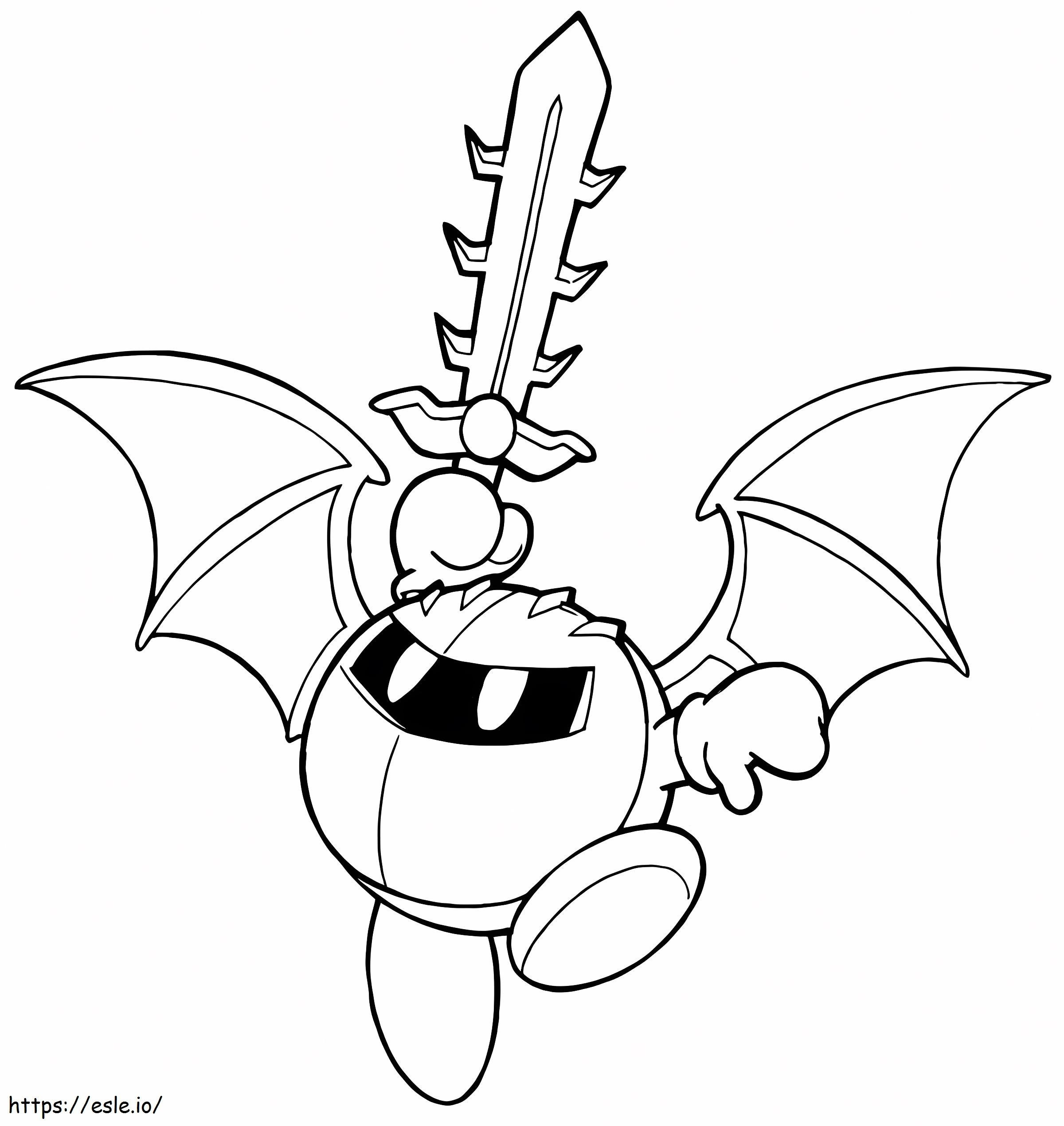 Warrior Kirby coloring page
