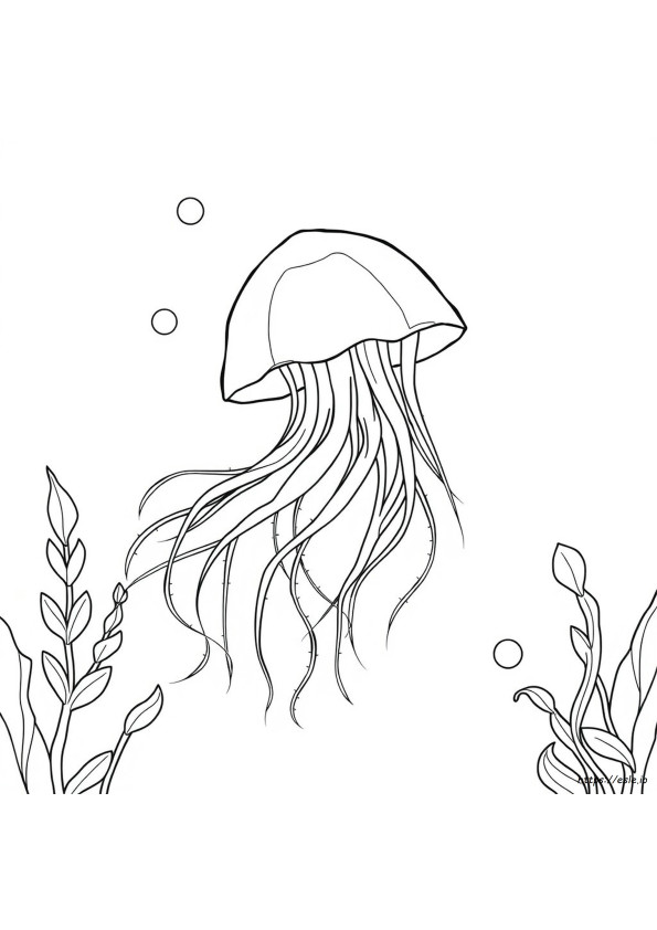 Colouring Pages Jellyfish