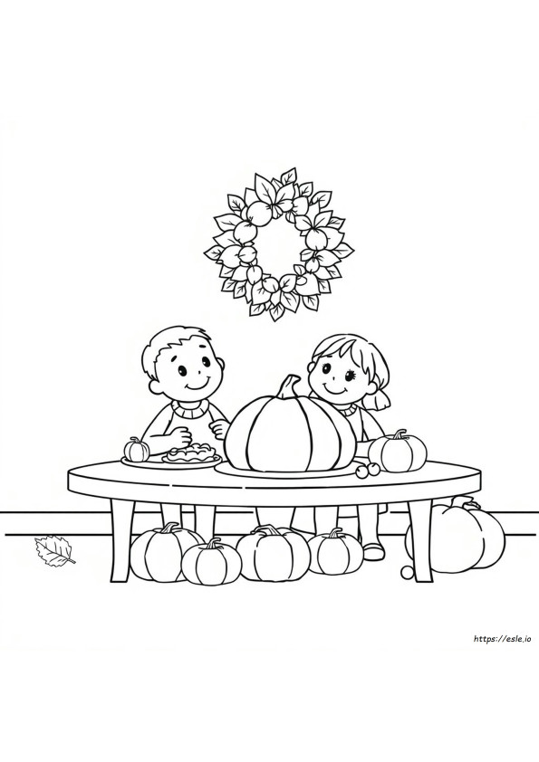 Karakter Hari Thanksgiving Halaman Mewarnai