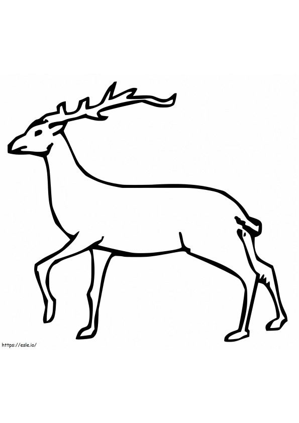 Easy Red Deer coloring page