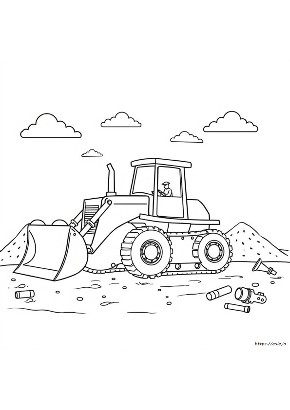 Bulldozer Kleurplaat