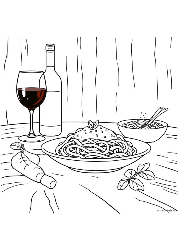 Gambar Mewarnai Makanan Italia