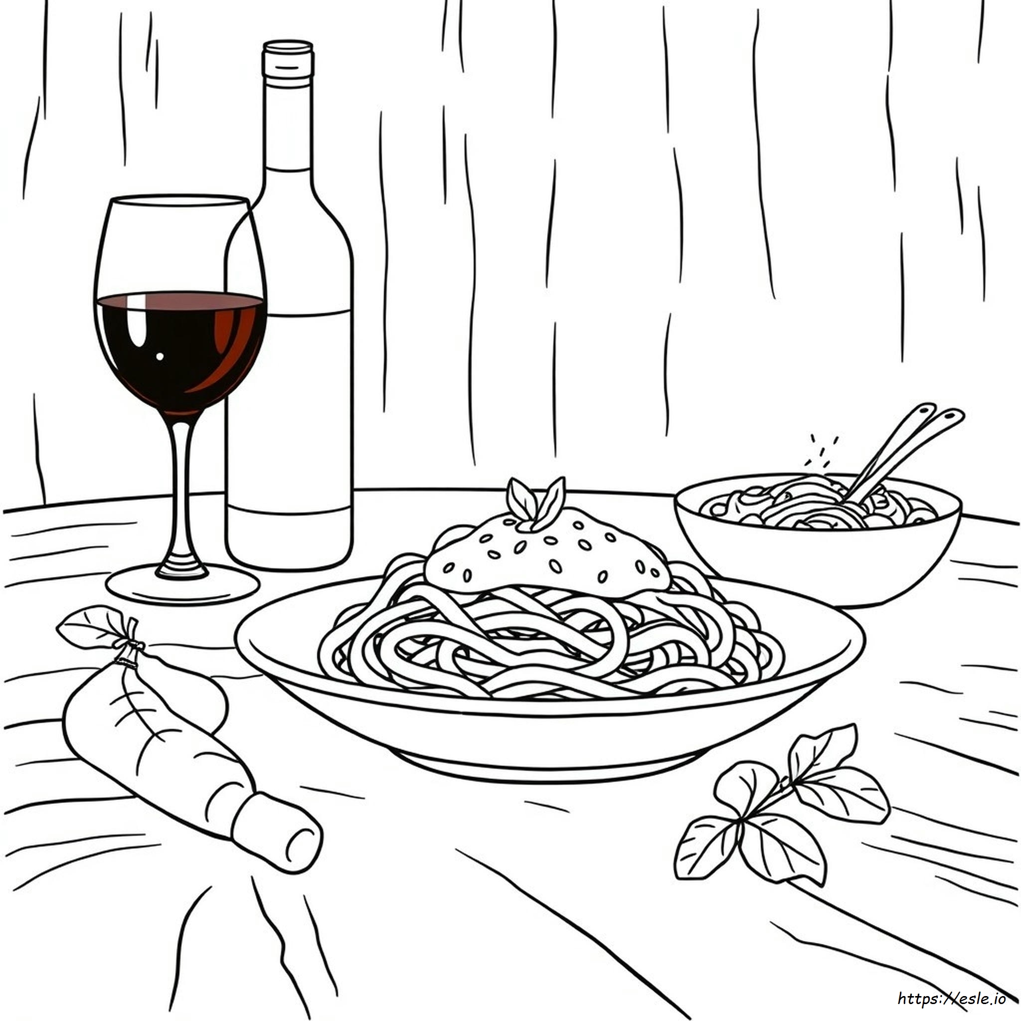 Comida Italiana Para Colorear