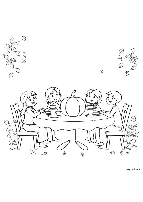 Gambar Mewarnai Hari Thanksgiving Satu Halaman Penuh Yang Dapat Dicetak