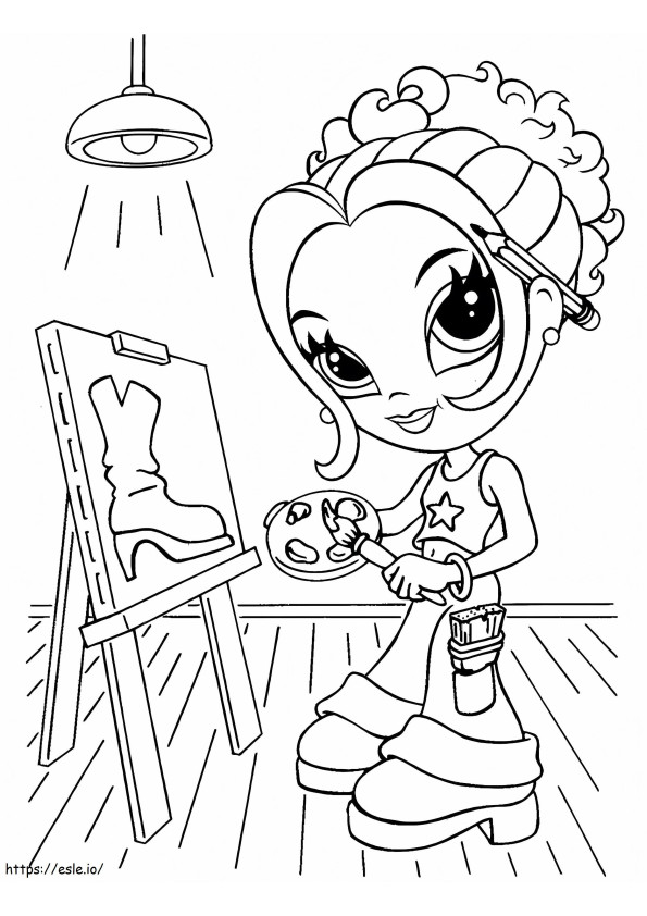 Glamour Girl Painting A4 coloring page
