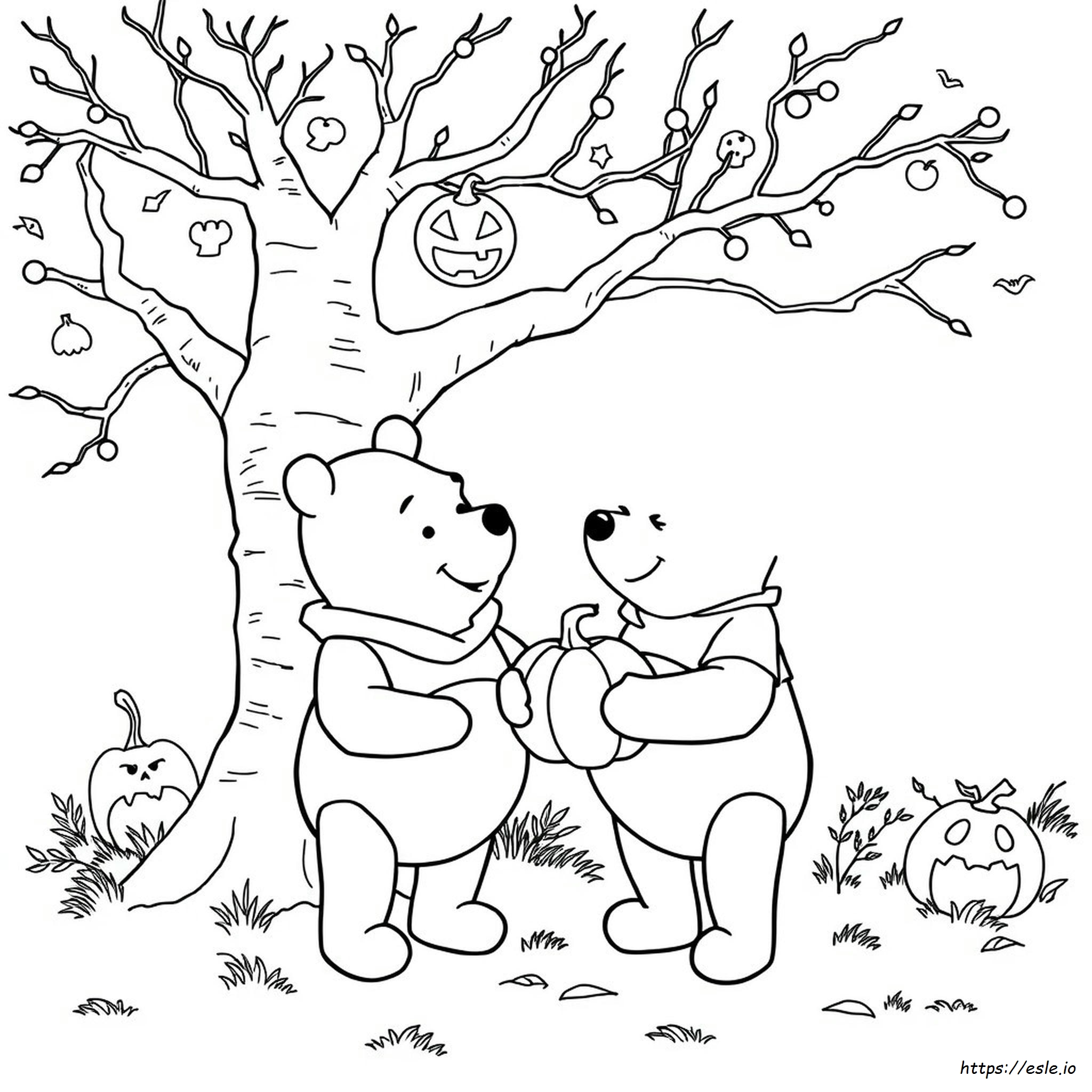 Winnie The Pooh Halloween Para Colorear