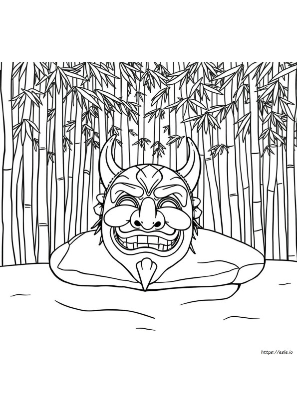 Hannya Mask Coloring Page