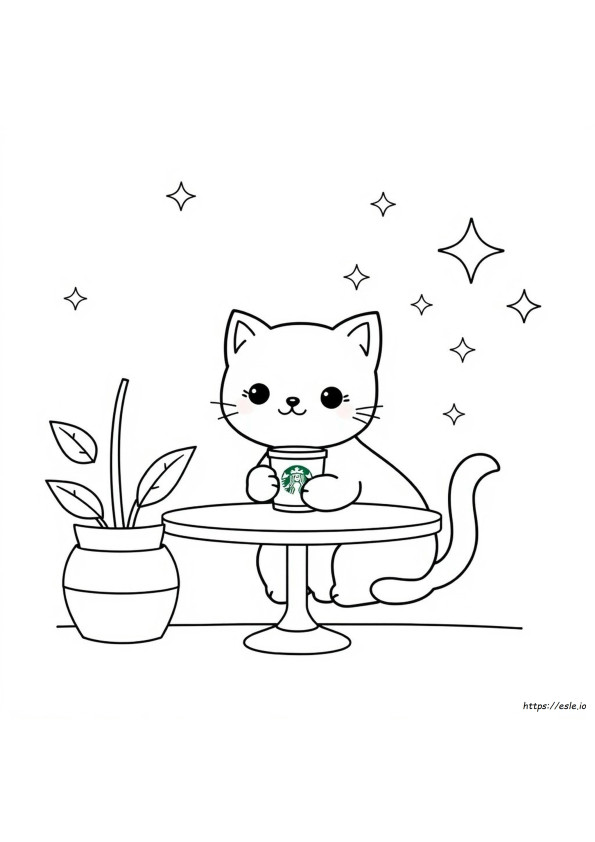 Gambar Mewarnai Starbucks Kawaii