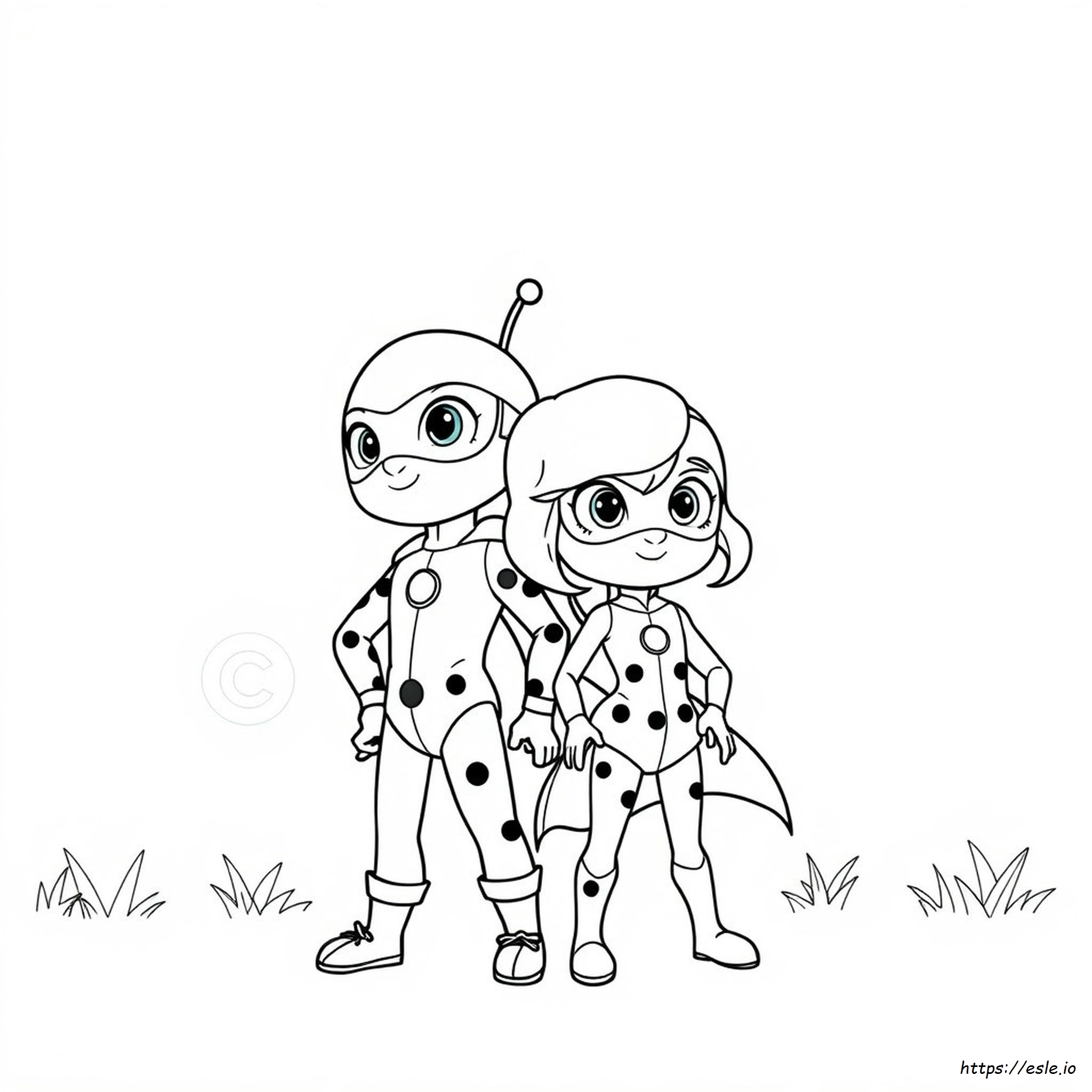 Miraculous Ladybug Characters Coloring Pages
