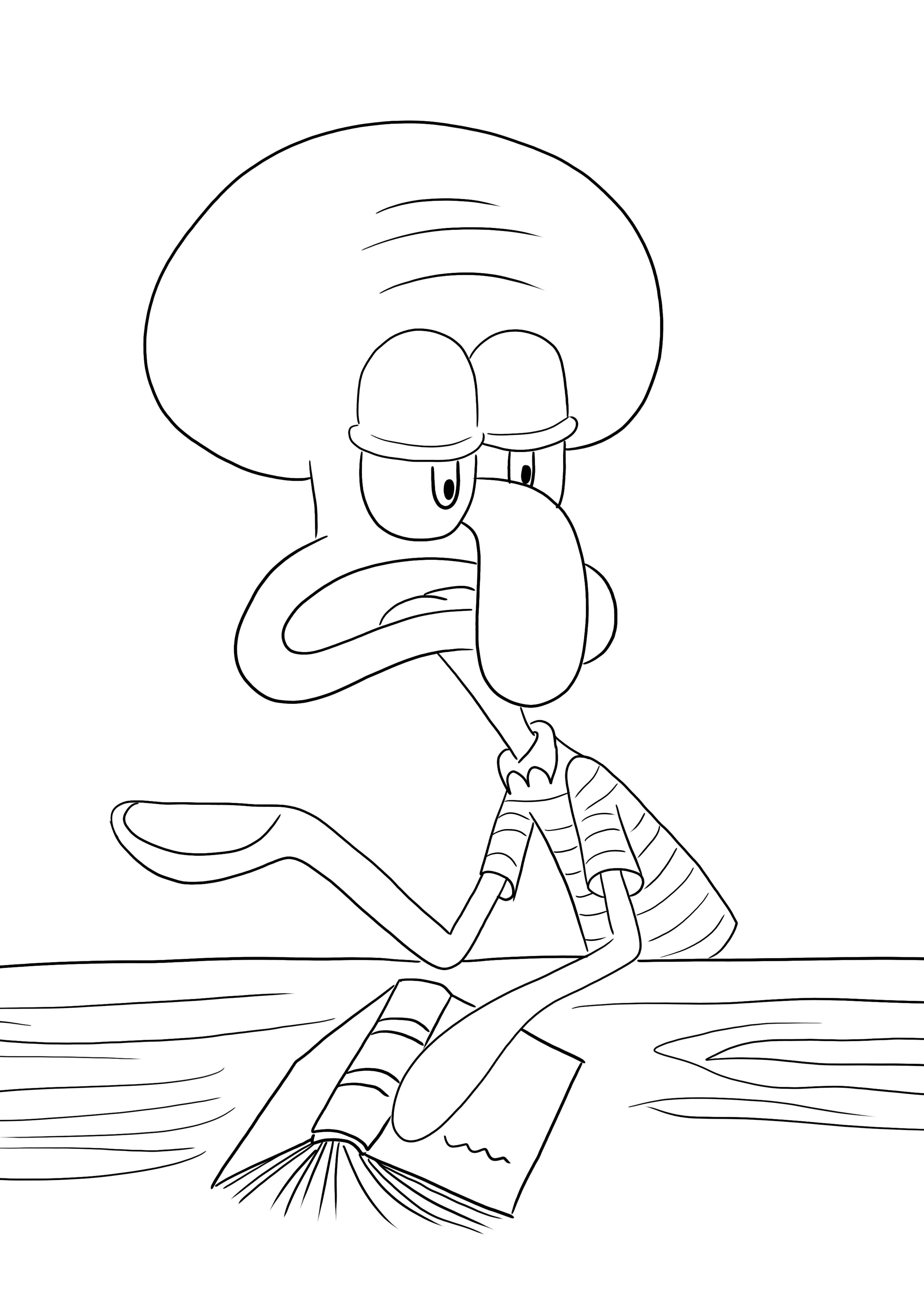 Squidward free to color and print or direct download image