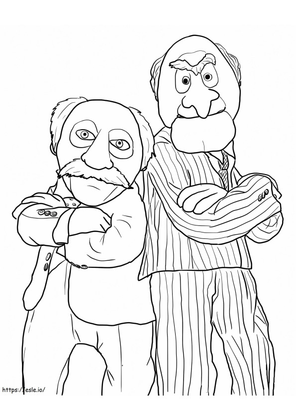 Statler și Waldorf din The Muppets de colorat