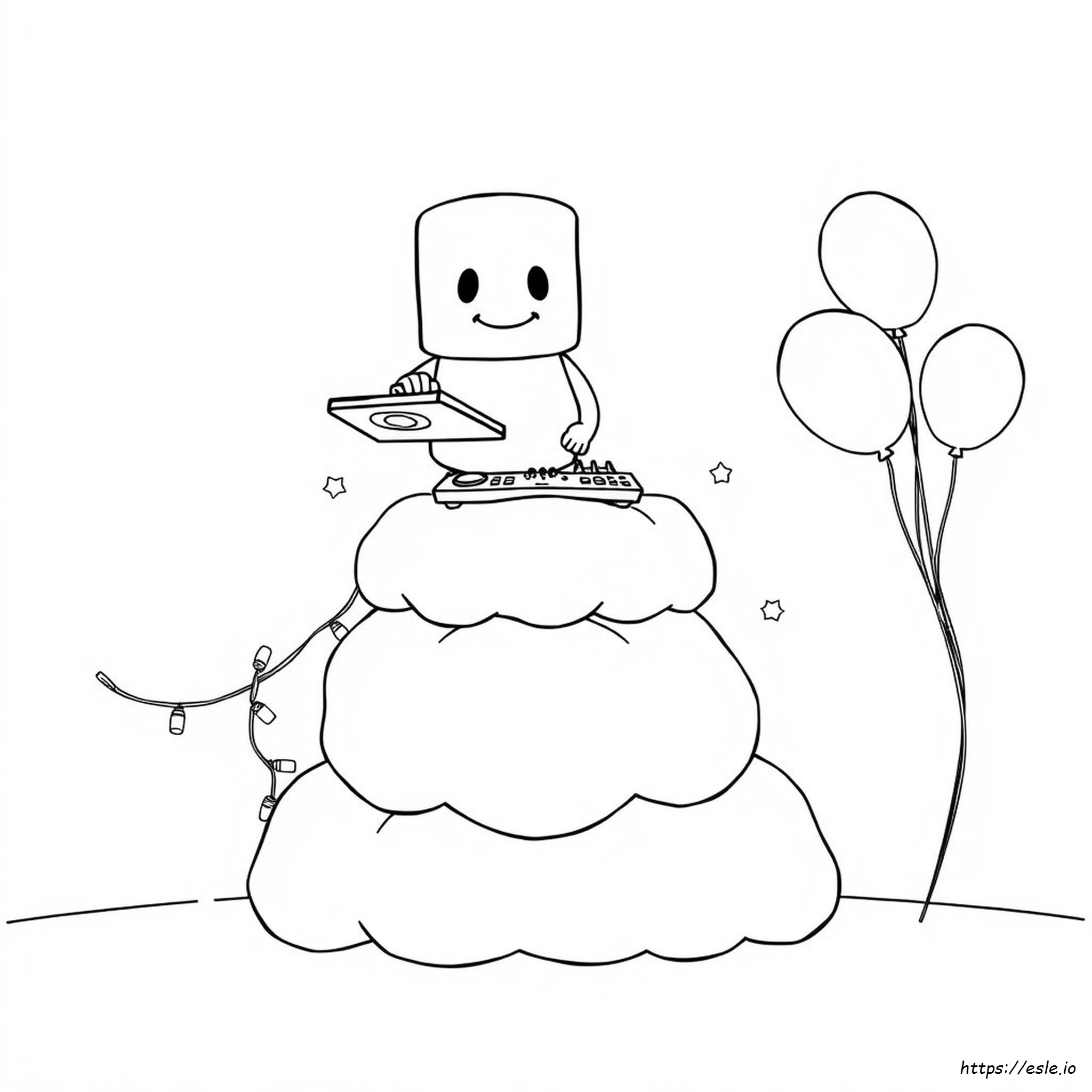 Marshmallow Dj Coloring Pages