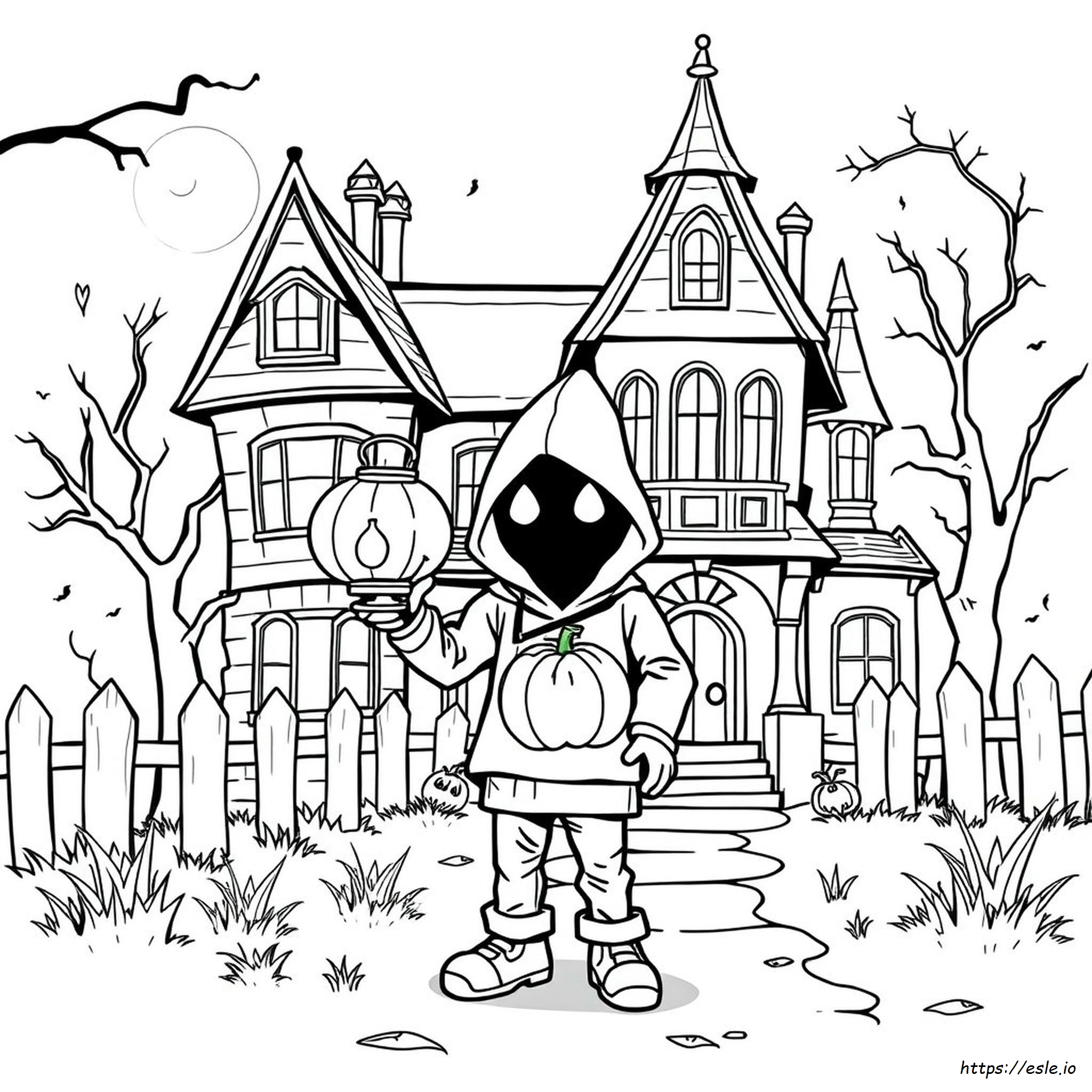 3D Halloween Para Colorear
