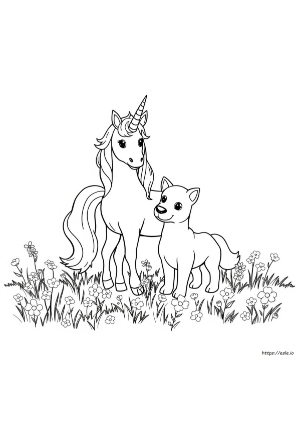 Anak Anjing Unicorn Gambar Mewarnai