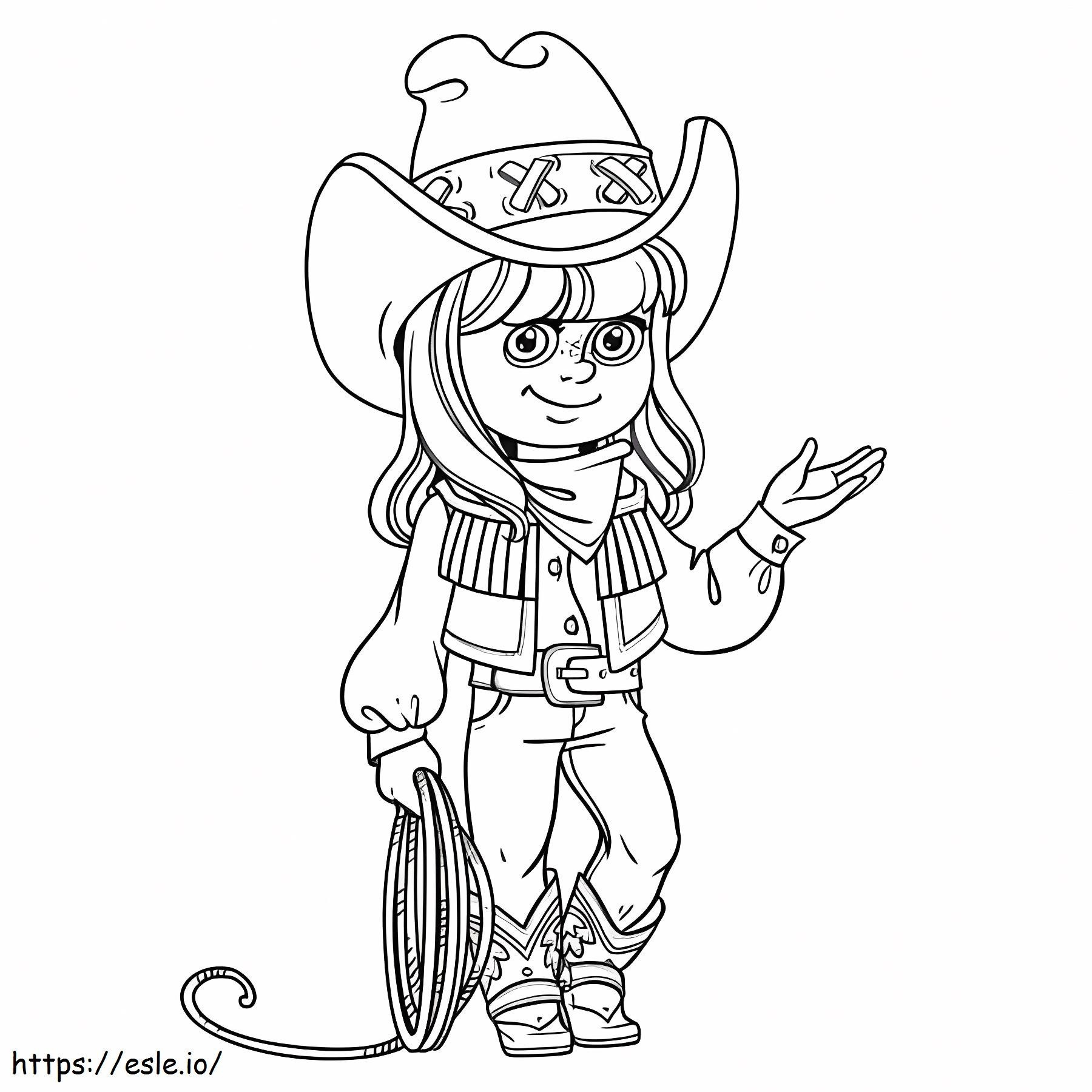 Cowgirl para impressão para colorir