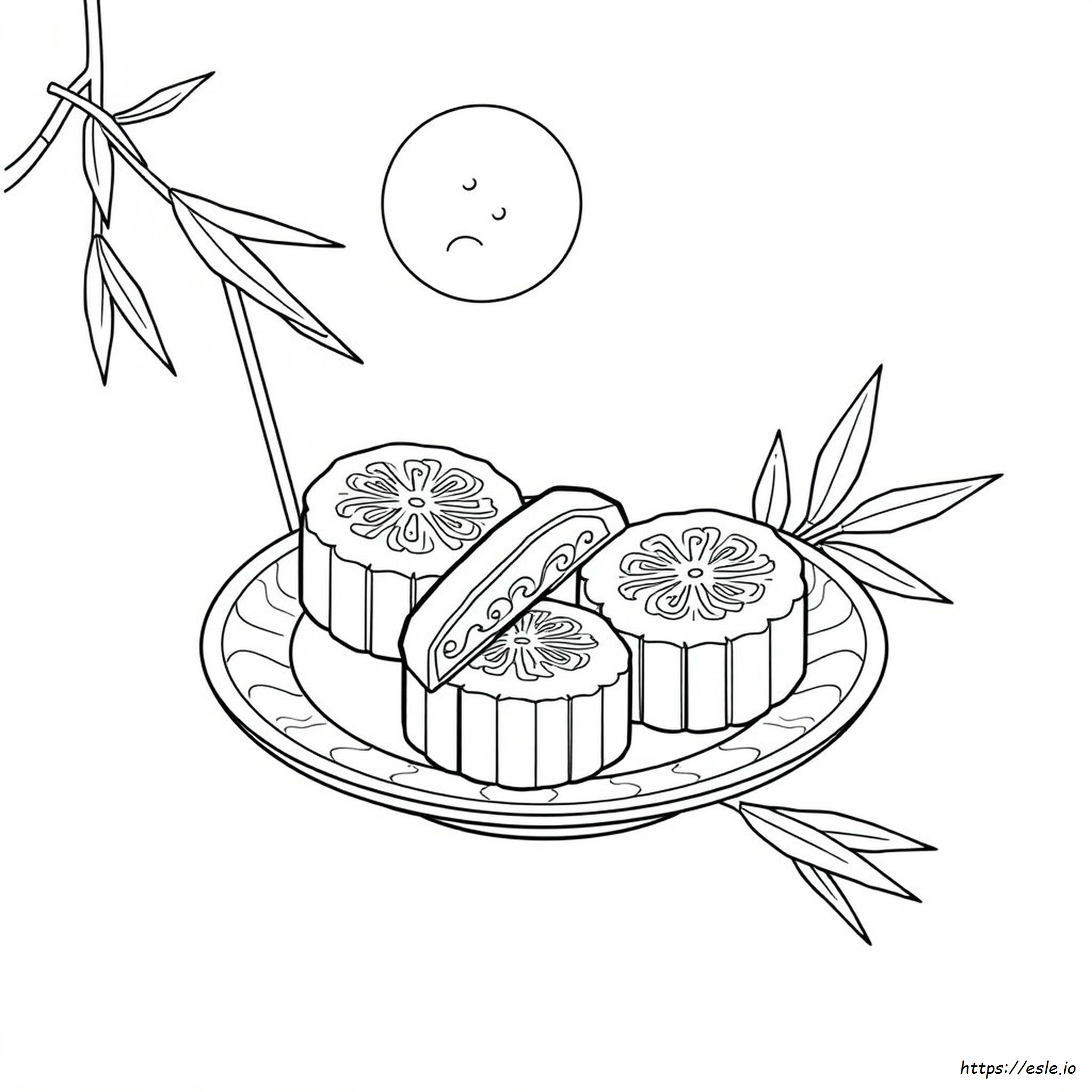 Pagina Da Colorare Della Torta Della Luna