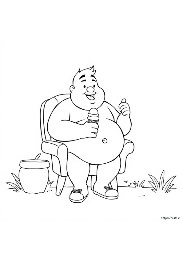 Gambar Mewarnai Pria Gemuk