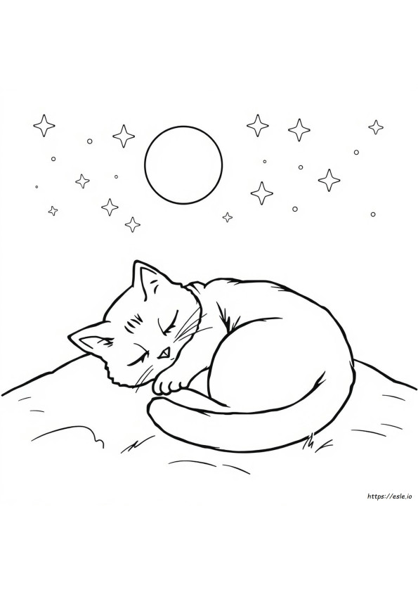 Gatto Da Incubo Che Fa Un Sonnellino - Pagina Da Colorare