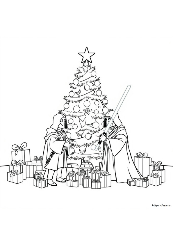 Lembar Mewarnai Natal Star Wars