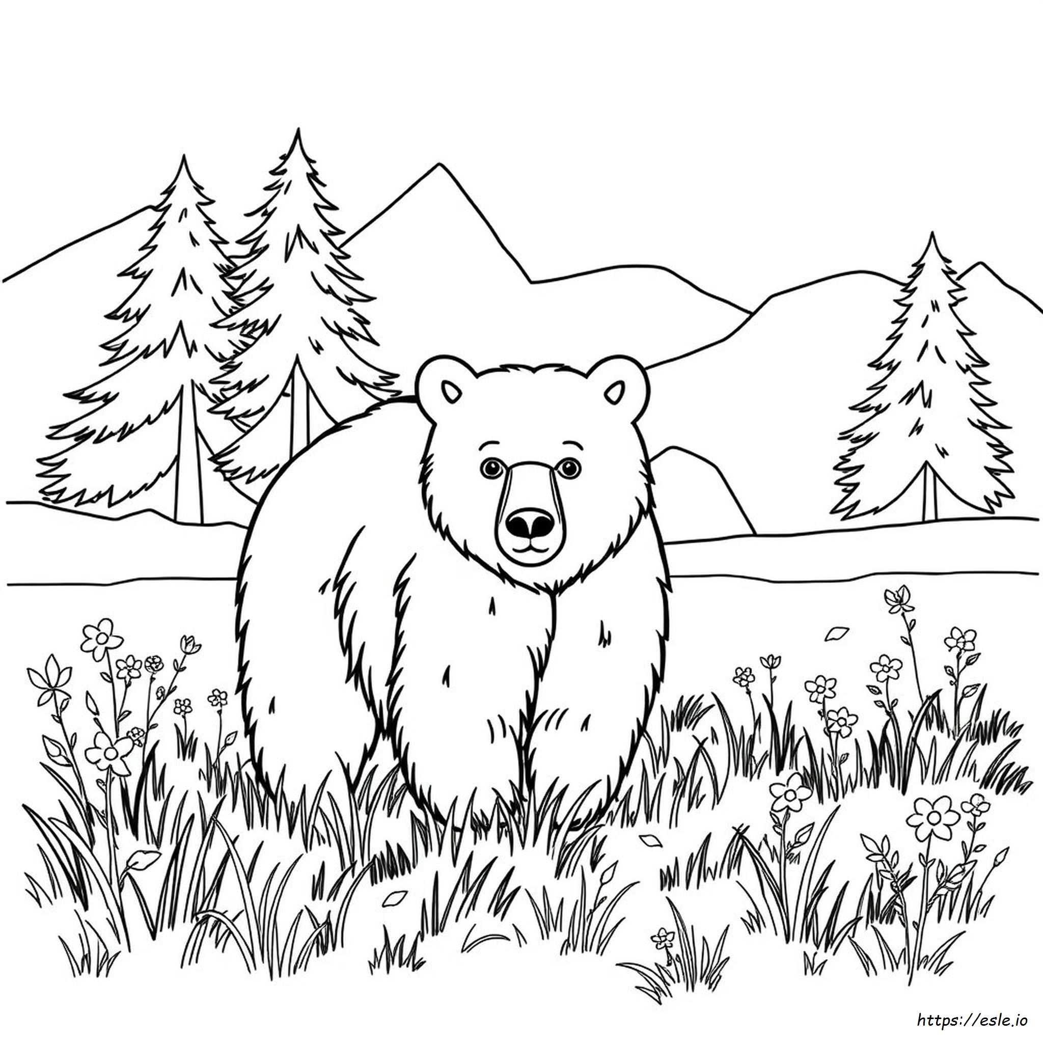 Coloring Page Of A Grizzly Bear