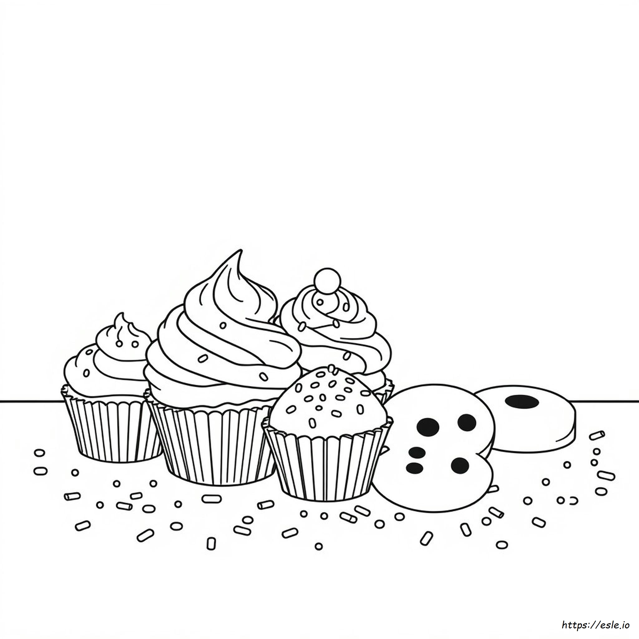 Coloring Pages Of Cupcakes And Cookies