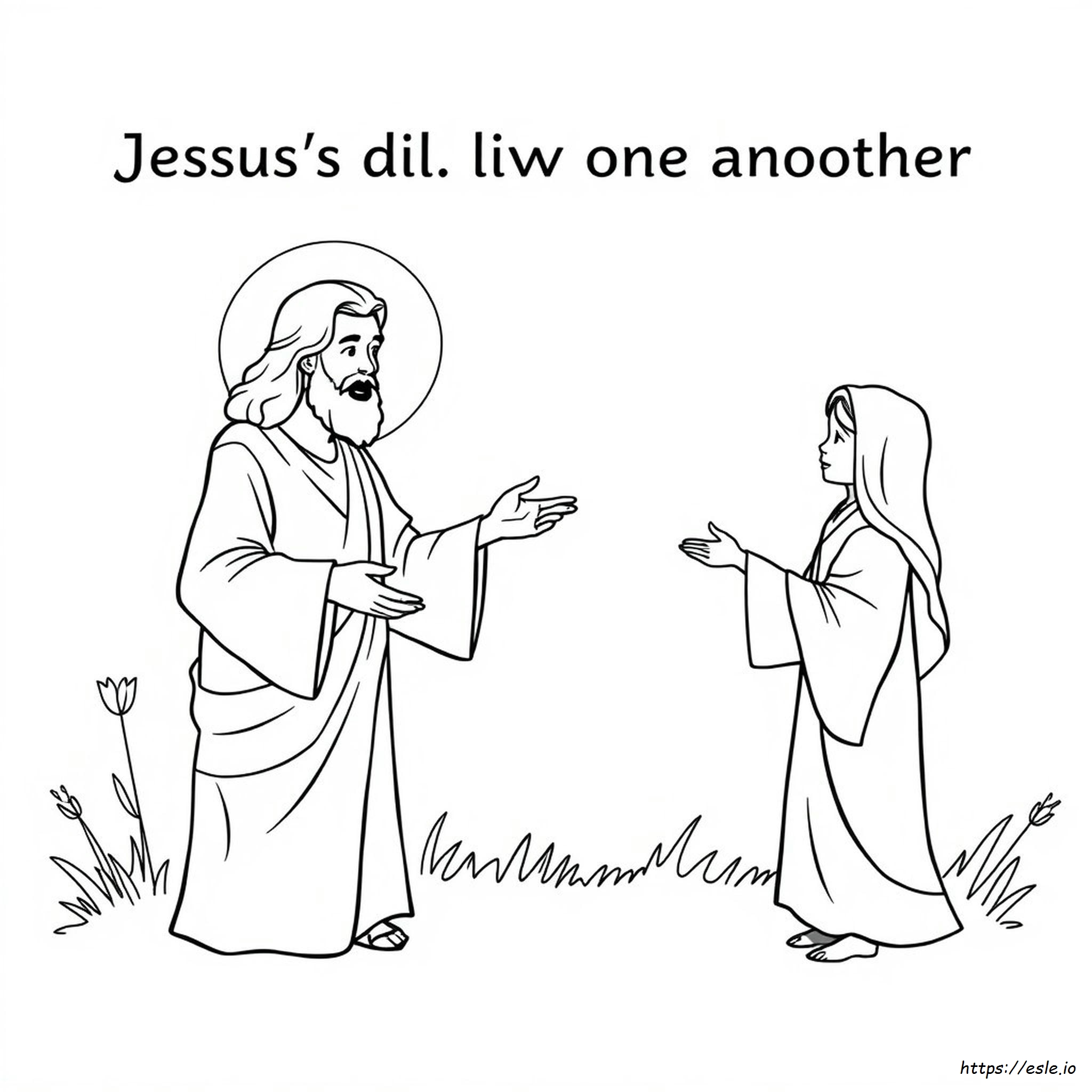 Jesús Dijo: Ámense Unos A Otros - Página Para Colorear