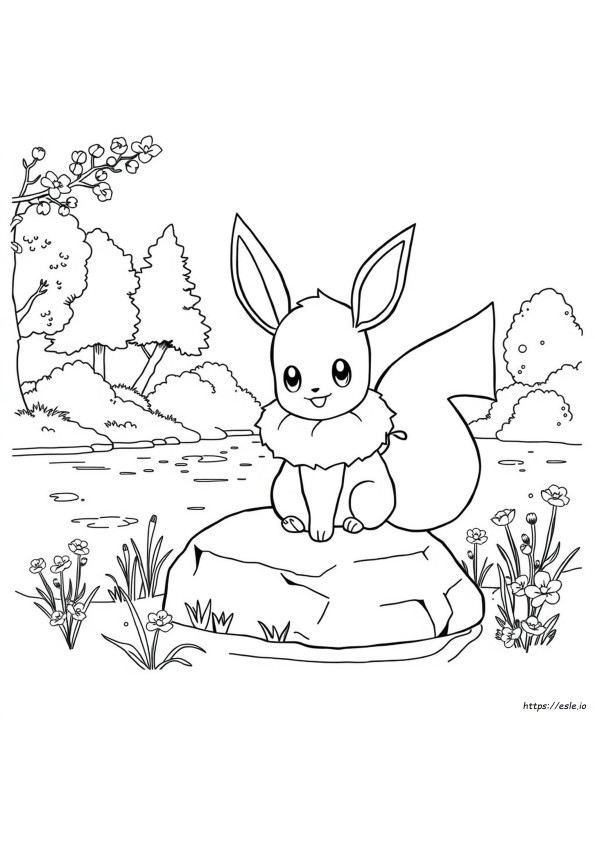 Gambar Mewarnai Pokemon Eevee