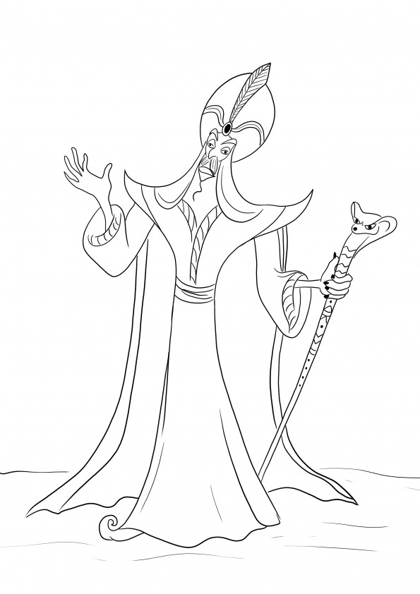 Great free coloring of Jafar from Aladdin free to print for kids