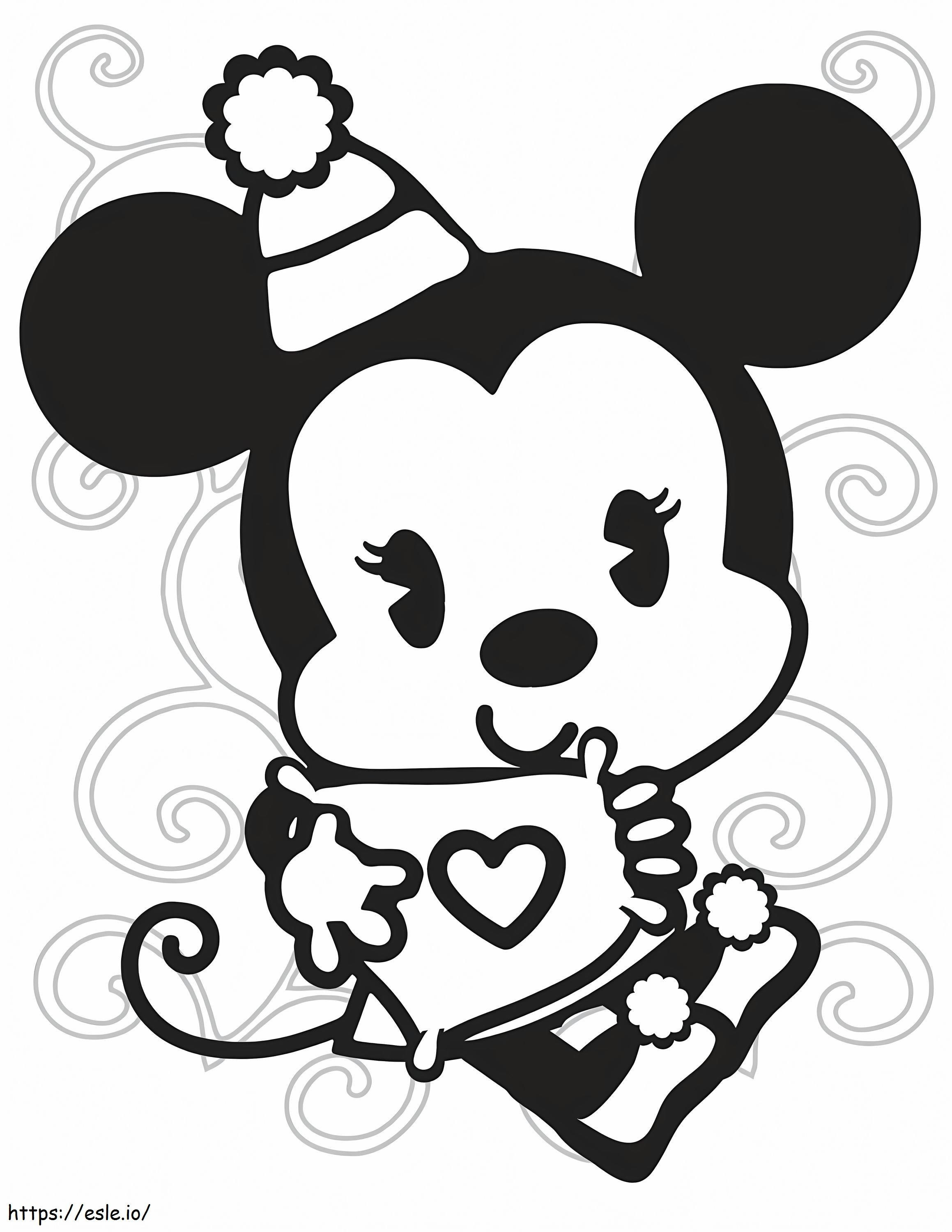 Eenvoudige Minnie Mouse kleurplaat kleurplaat