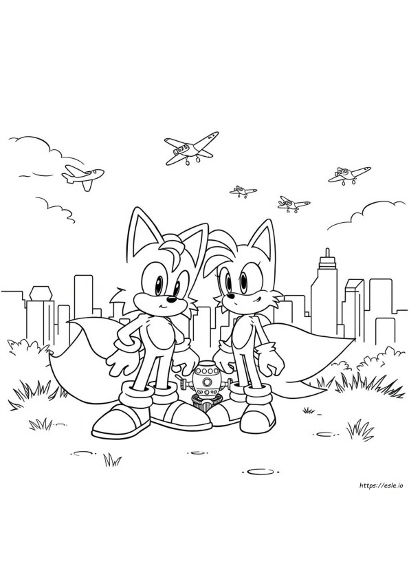 Gambar Mewarnai Sonic Exe Tails