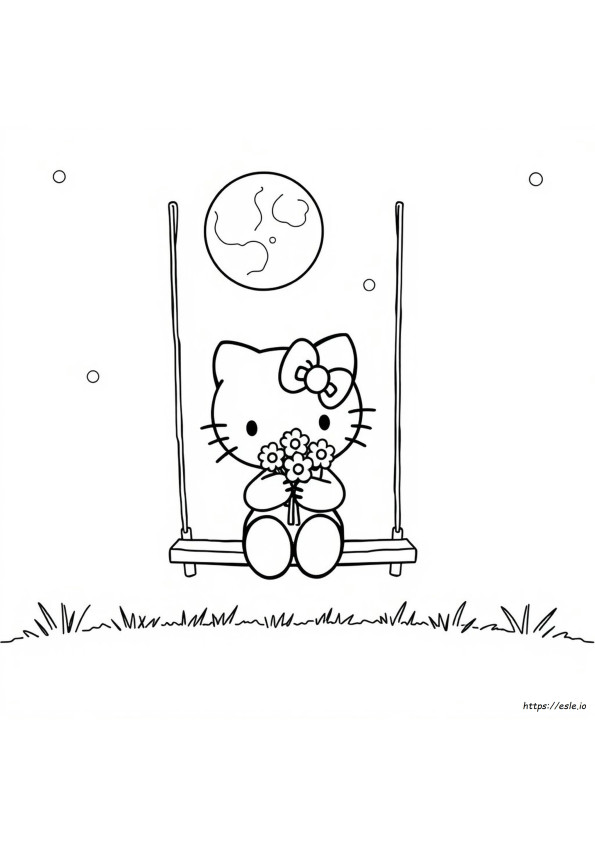 Colouring Hello Kitty Black White