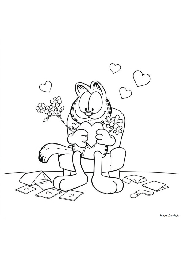 Garfield Valentine Gambar Mewarnai