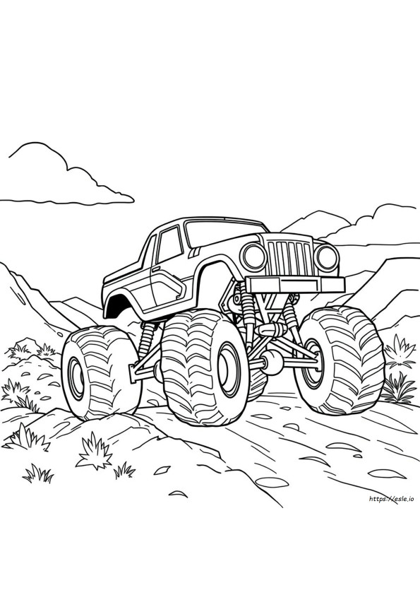Gambar Mewarnai Truk Monster Yang Dapat Dicetak