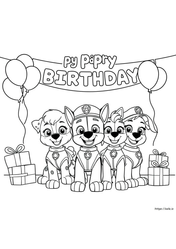 Selamat Ulang Tahun Halaman Mewarnai Paw Patrol