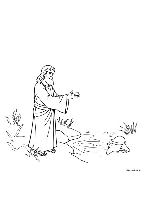 イエス様が病気を癒す 塗り絵