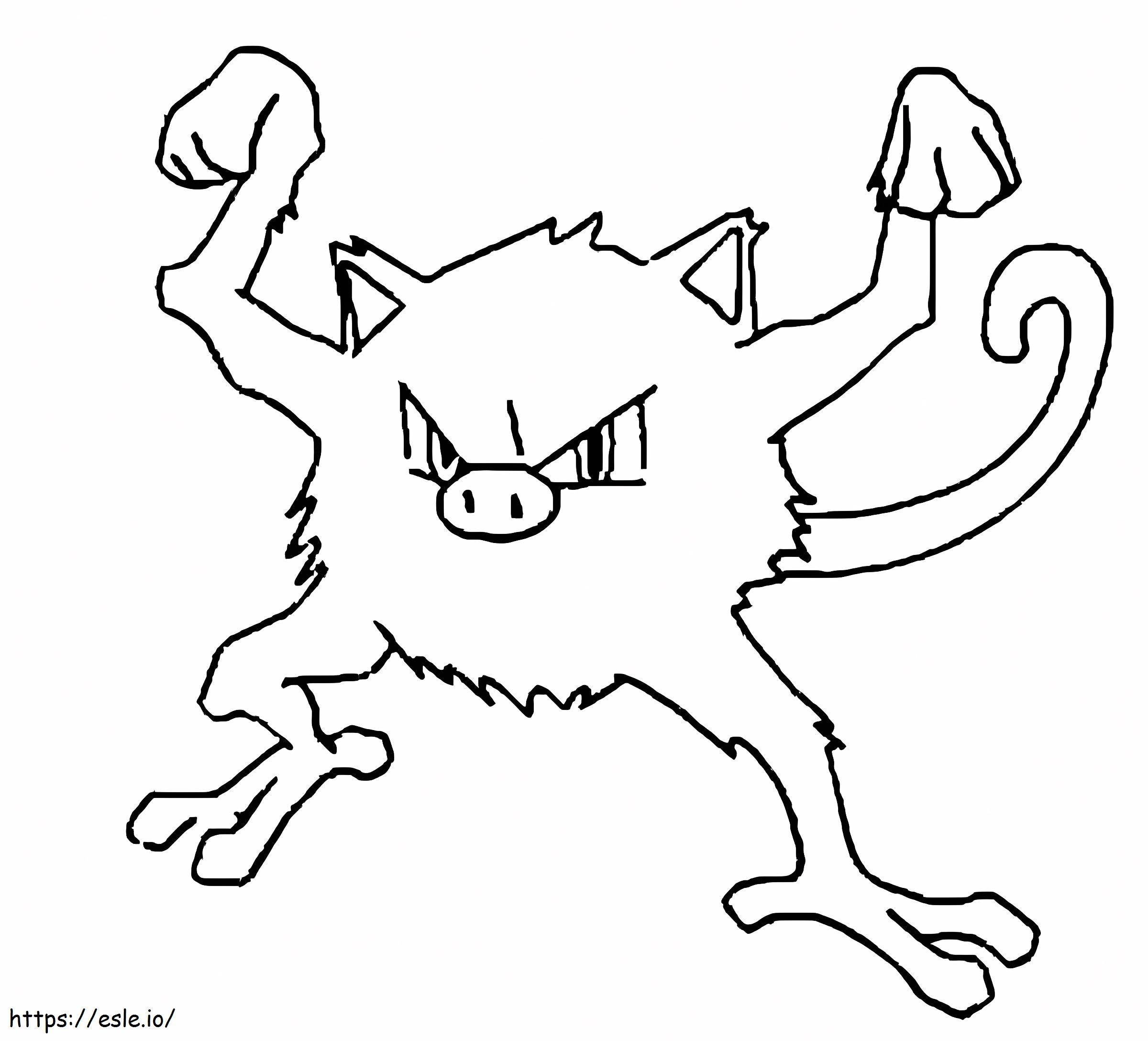 Mankey 1 coloring page
