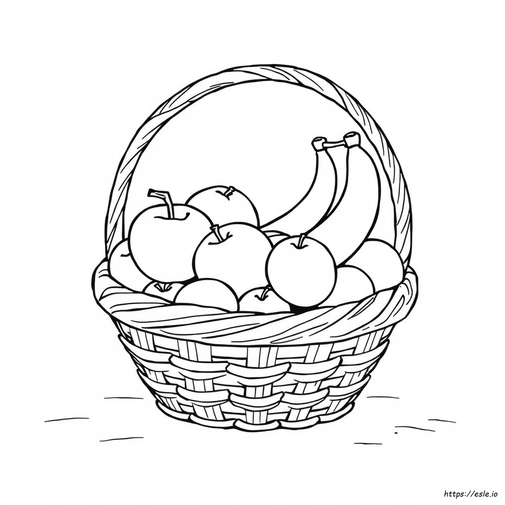Frutas En Una Canasta Para Colorear