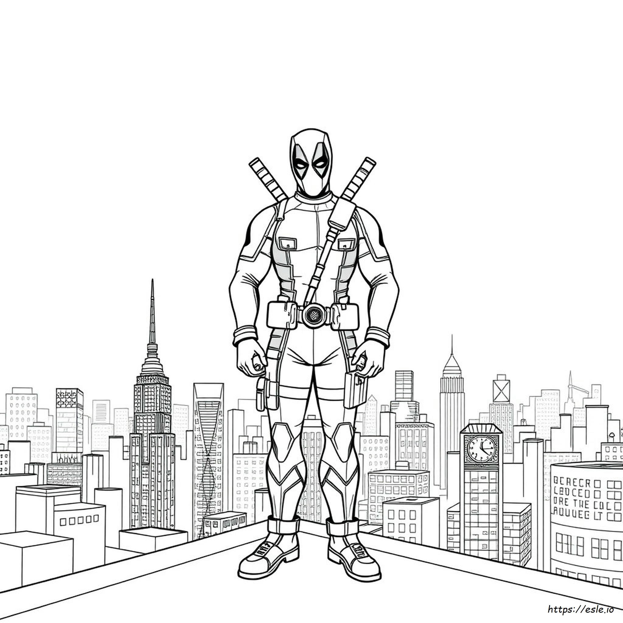 Deadpool Full Body Coloring Page