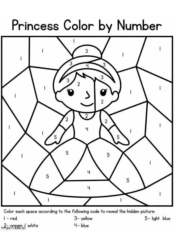 Cute Princess Color By Number coloring page