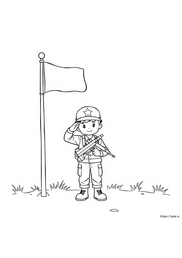 Halaman Mewarnai Anak Tentara