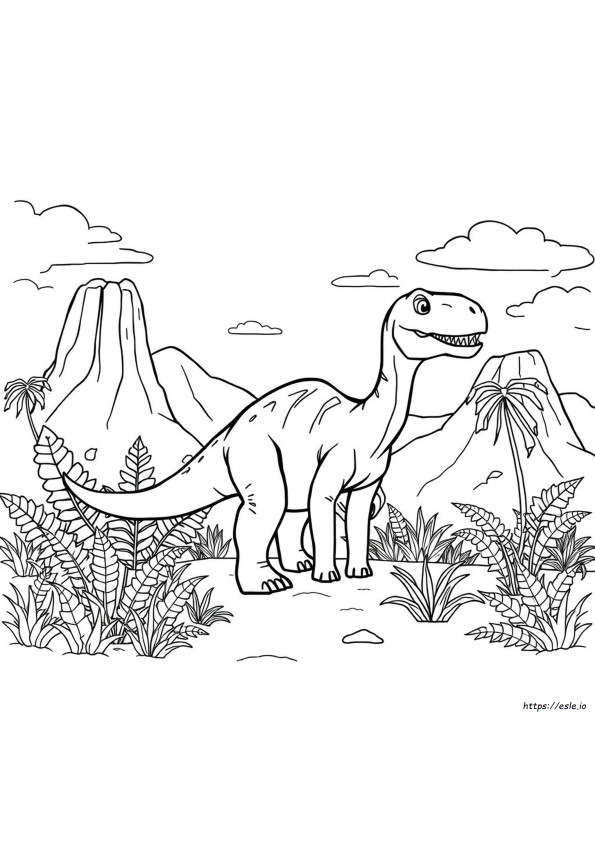 D De Dinosaurio Para Colorear