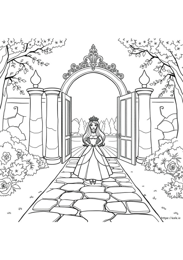 Putri Barbie Mudah Gambar Mewarnai