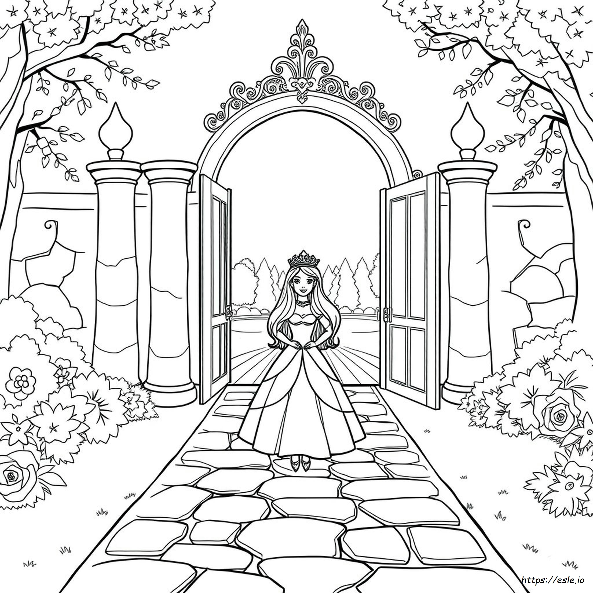 Páginas Para Colorear De Princesa Barbie Fáciles
